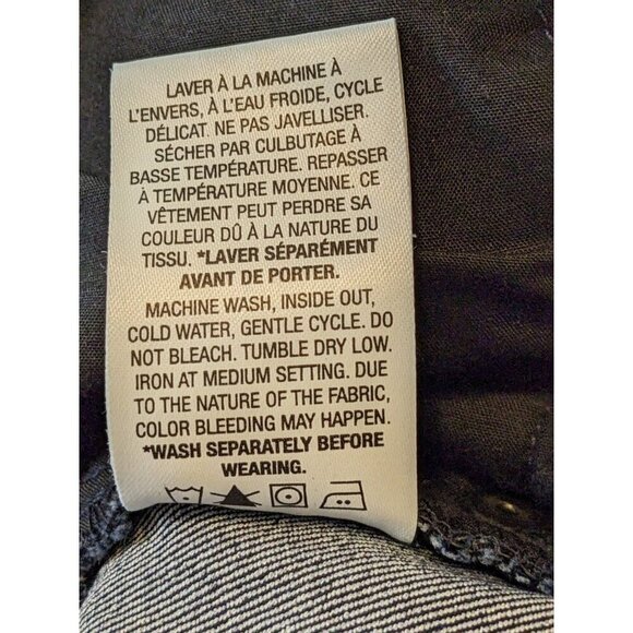 Womens Jean Pencil Skirt Size 14 Dark Wash Denim Blue Back Slit Stretch Pockets - Picture 7 of 7